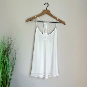 Becool White Sheer Tank Lined